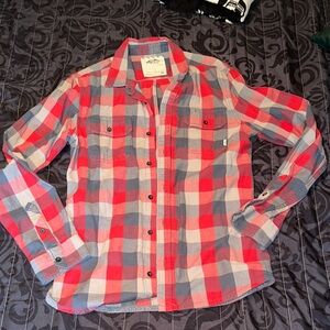 Vans Red and Gray Checkered Casual Shirt